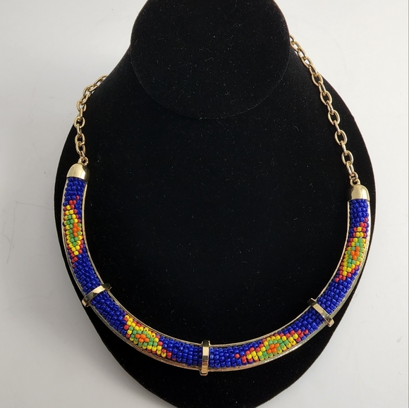 BCBG MaxAzria Boho glass beaded necklace